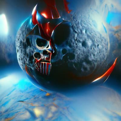 Eerie Moon of Death in Comic Book Style
