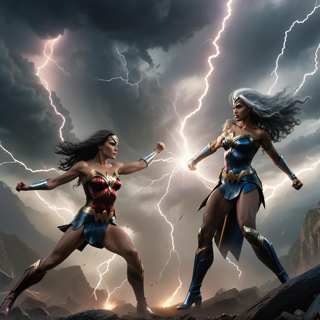 Storm vs Wonder Woman: Epic Lightning Battle