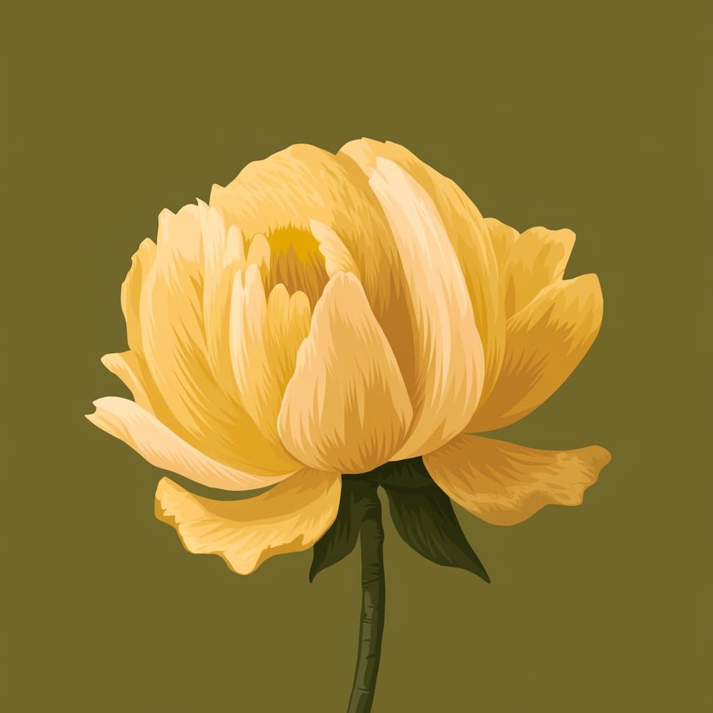 Ultraminimal Green Concept Art in Soft Warm Colors