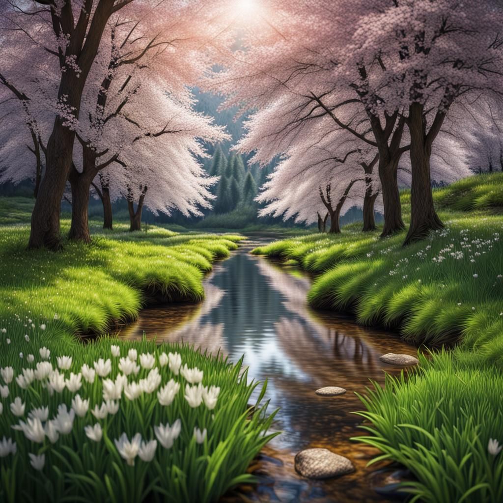 Hyperrealistic Crystal Spring in High Definition