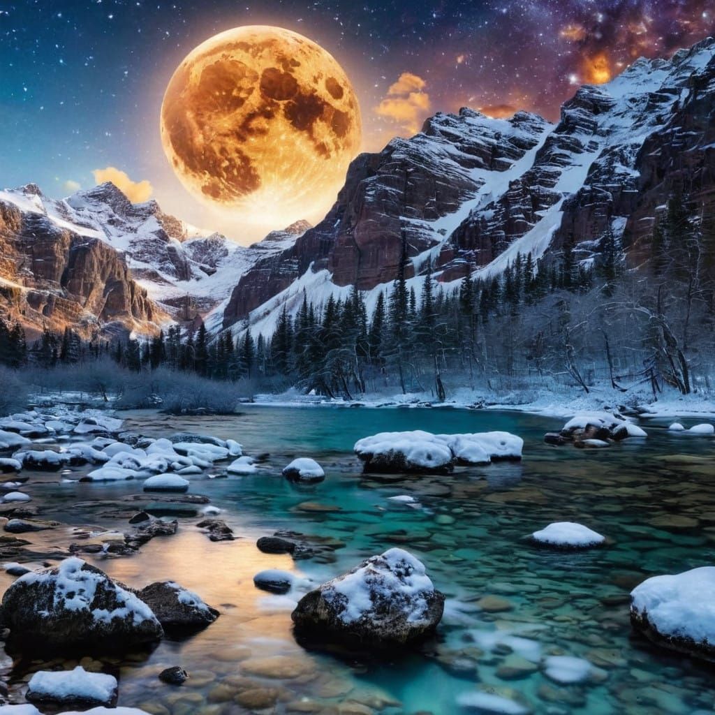 Mythical Creatures in a Mysterious Landscape