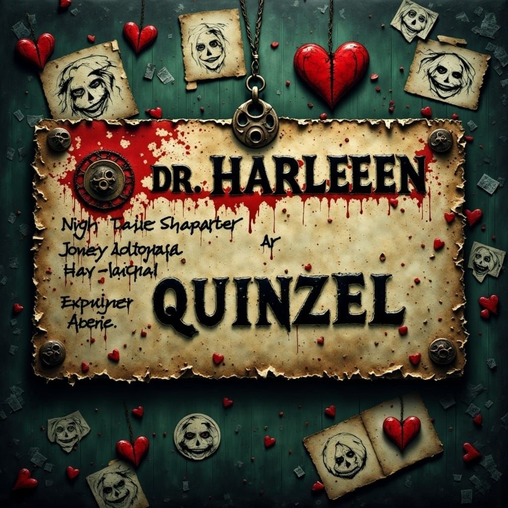 Distressed Inmate ID Card in Gothic Graffiti Style