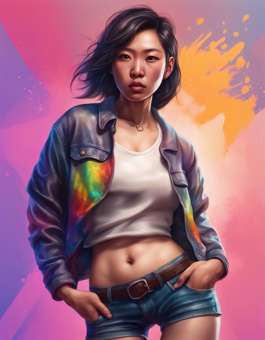 Hyperrealistic Portrait of an Asian Trans Woman