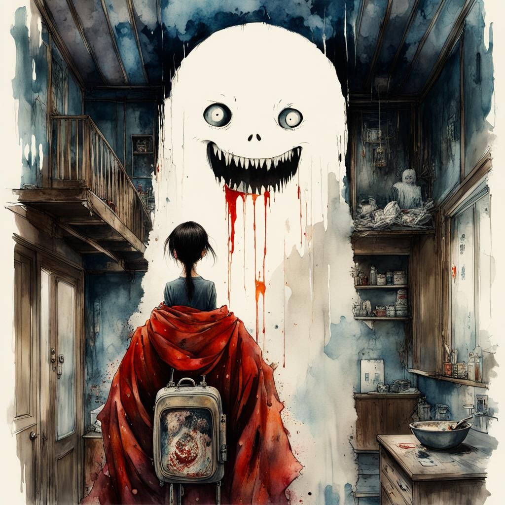 Macabre Cronenberg Monster in Japanese Art Style