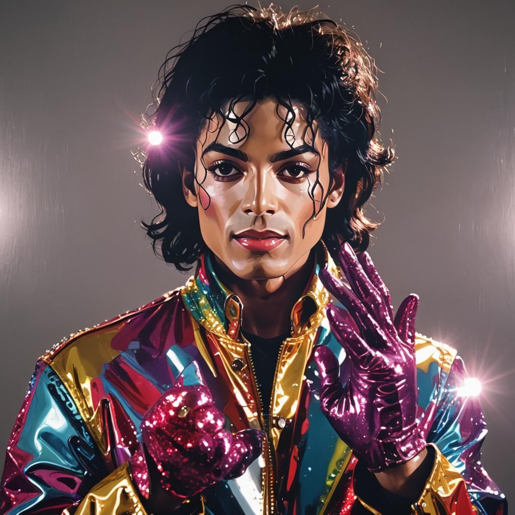 Michael Jackson Pop Art Portrait in Bold Colors