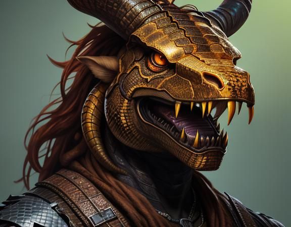 Hyperrealistic Portrait of a Horned Snake Head