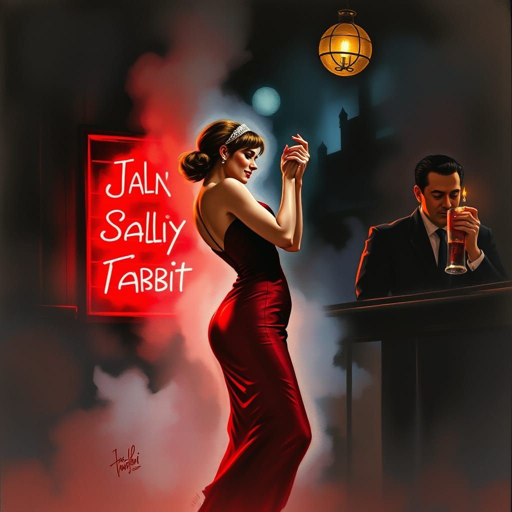 Jessica Rabbit Tango in Watercolor Painting Style