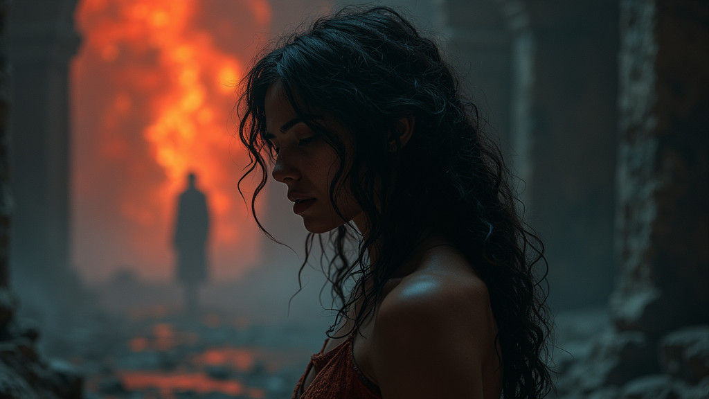 Woman's Anguish in Sacred Place, Digital Painting