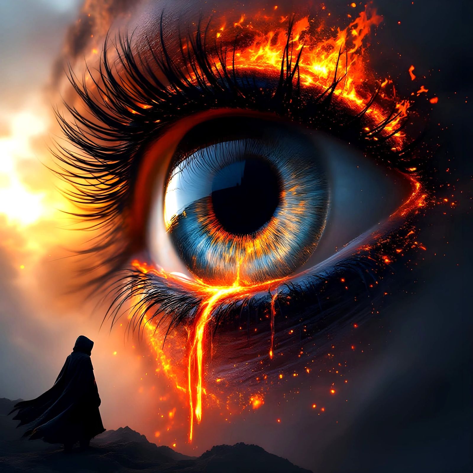 Magma Eye Volcanic Eruption as Digital Art