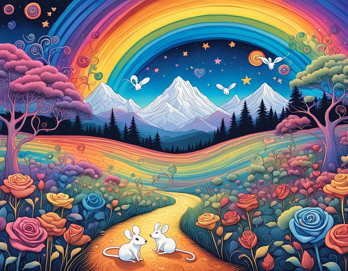 Rainbow Garden: Ethereal Fantasy Splash Art