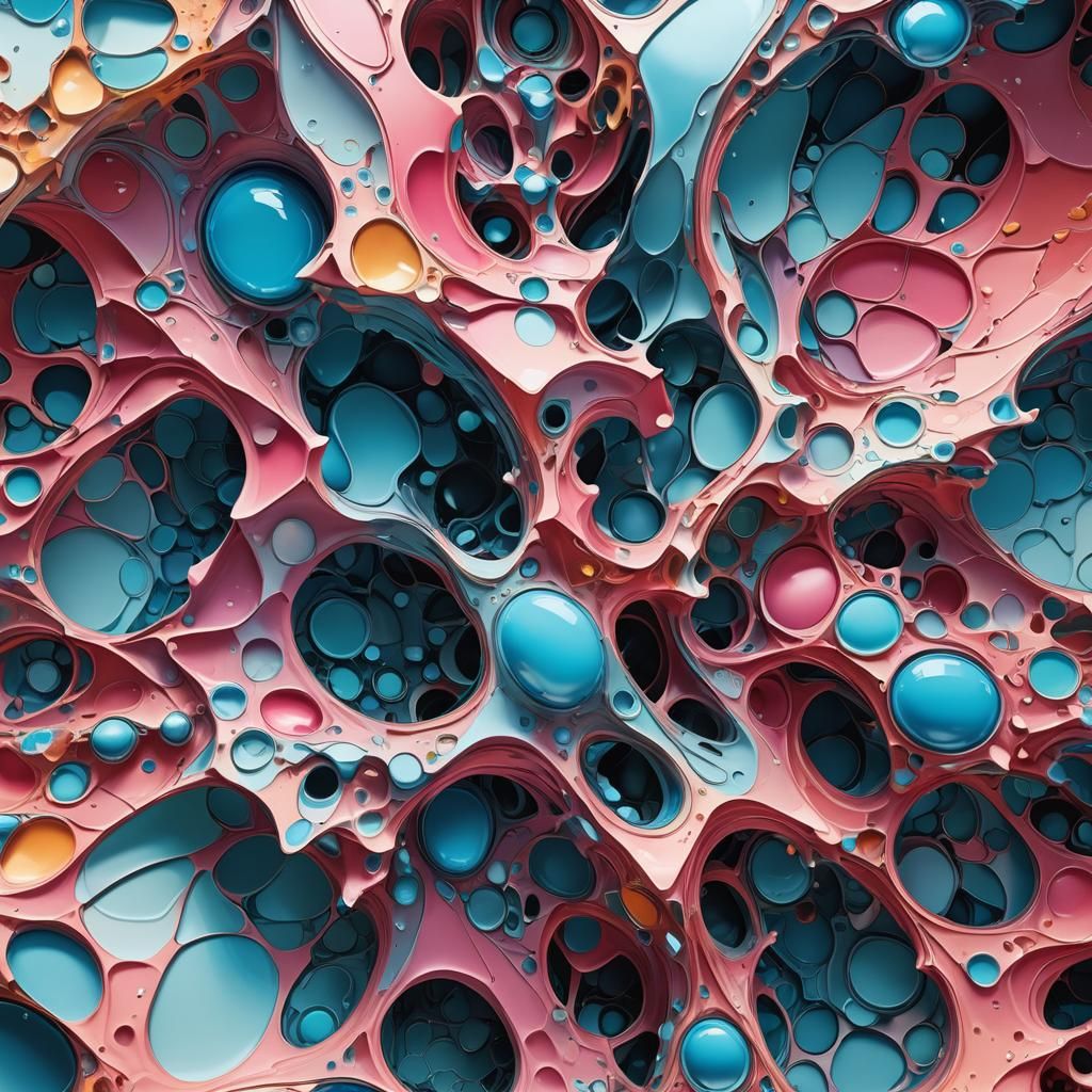 Surreal Abstract Forms in Vivid Colors: Digital Painting