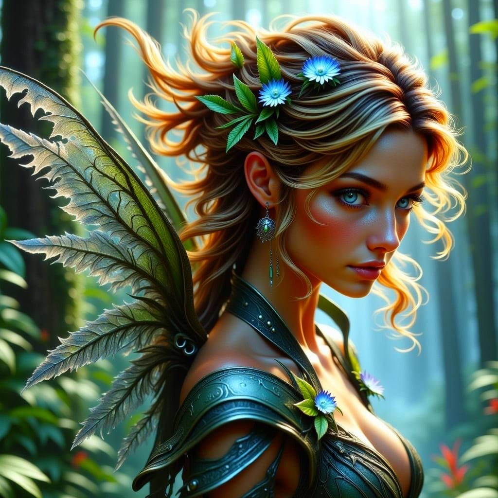 Enchanted Winged Fairy in Whirlwind