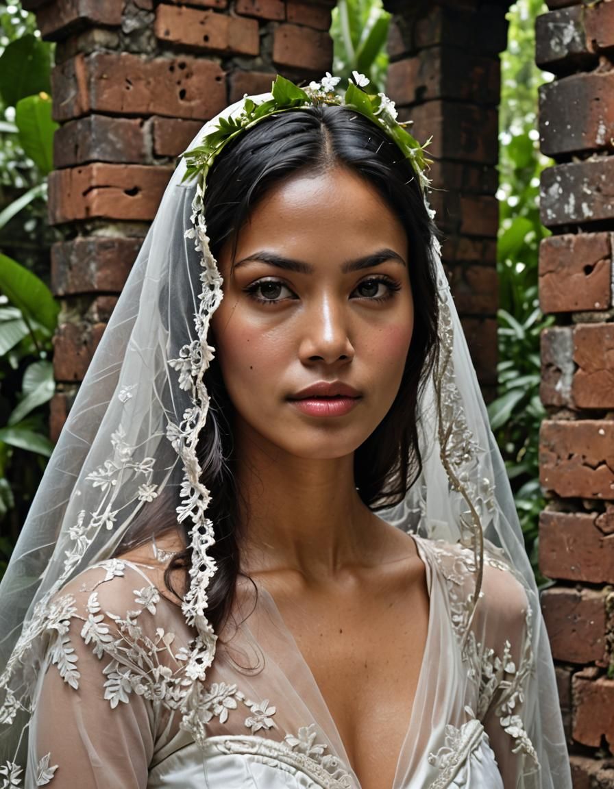 Indonesian Beauty at Ancient Jungle Temple