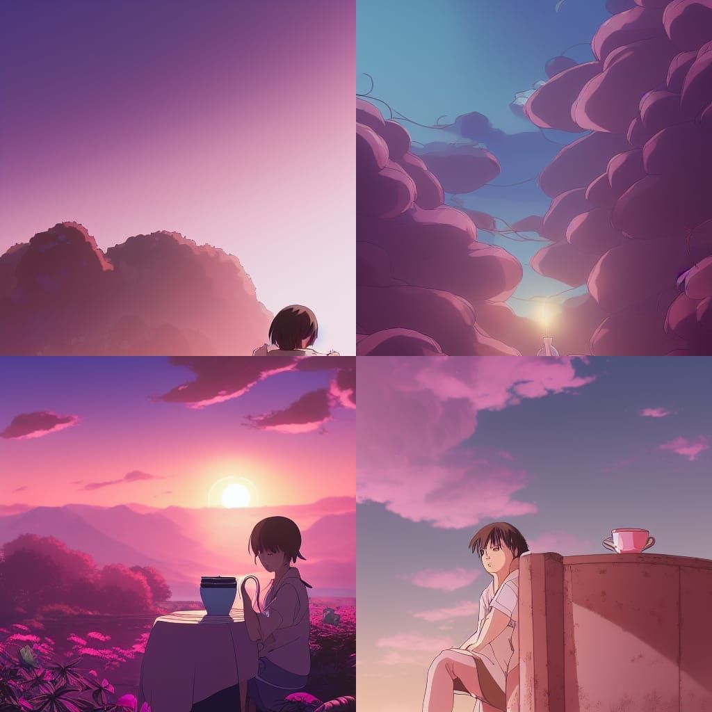 Creamy Mocha Coffee in Anime Style