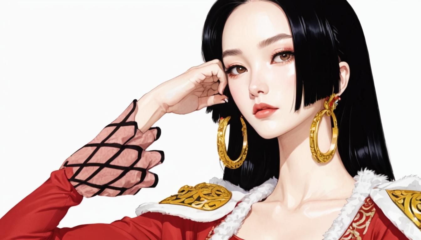 Stylish Woman with Bold Earrings in Striking Pose