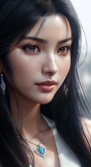 Intricate and Detailed (front close-up portrait:1.8) of beautiful Rinoa Heartily from Final Fantasy VIII