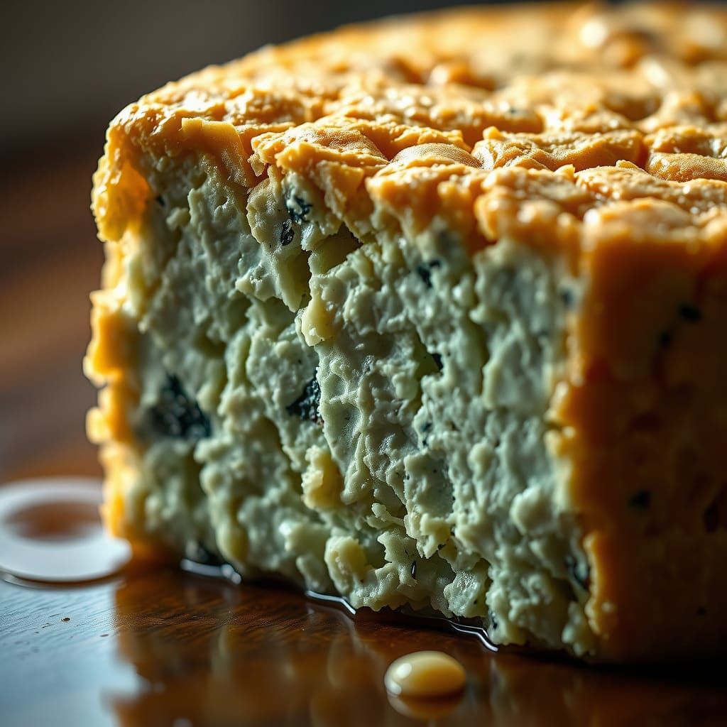 Detailed Close-up of Danish Blue Cheese