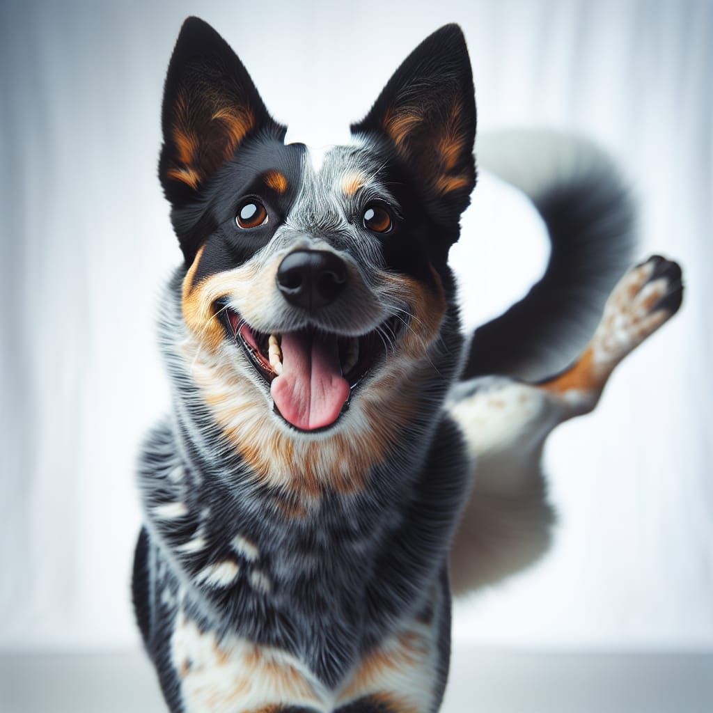 Cheerful Blue Heeler Dog Portrait