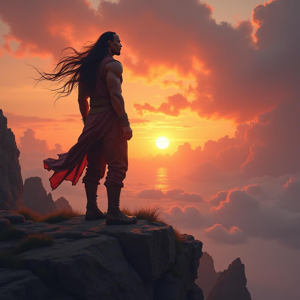 Fantasy Sunset Scene in Dreamscape Style