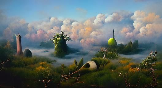 A Beautiful Painting of an Overgrown Fantasy Land by Steven Belledin, Michael Whelan, Martin Johnson Heade, Caspar David...