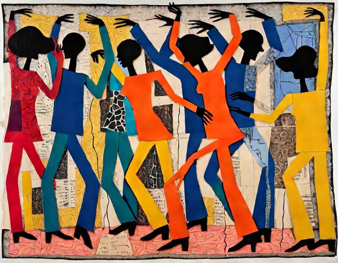 Basement Dancers in Mixed Media Style