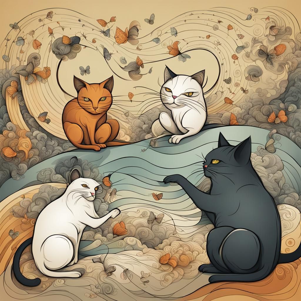 Cats and Mice Discuss Life: Abstract Fractal Art
