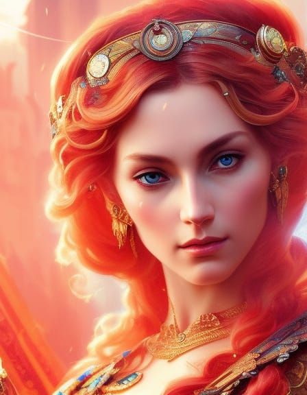 Fortuna: Roman Goddess Portrait in Art Nouveau Style