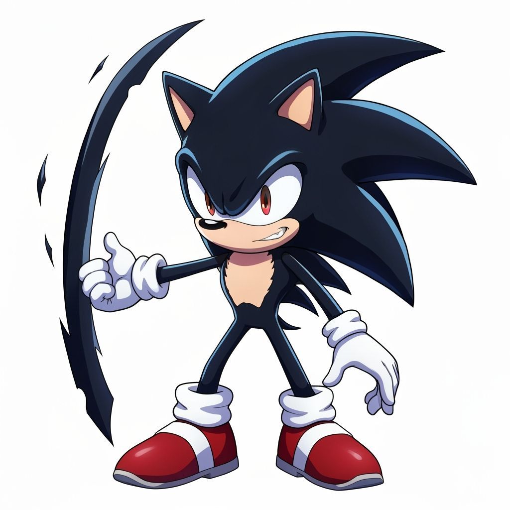Dark Sonic Wind-Knight in Anime Key Visual Style