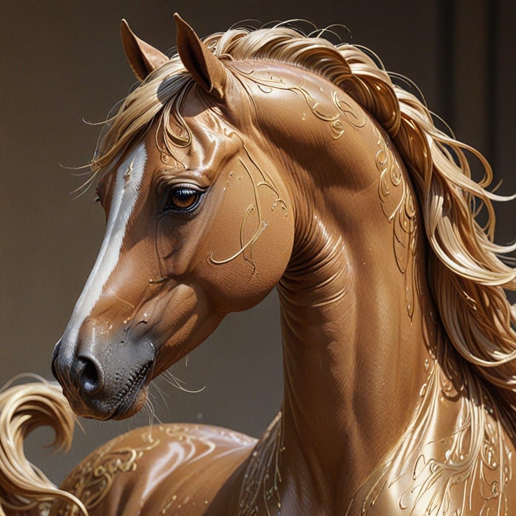 Elegant Arabian Horse Portrait in Hyper-Realistic Digital Ar...