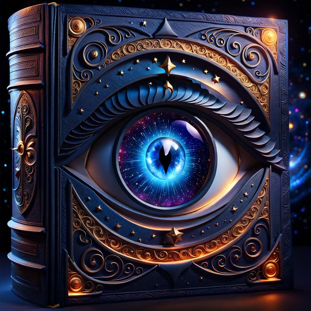 Enchanted Book with Magic Eye: Fantasy Concept Art
