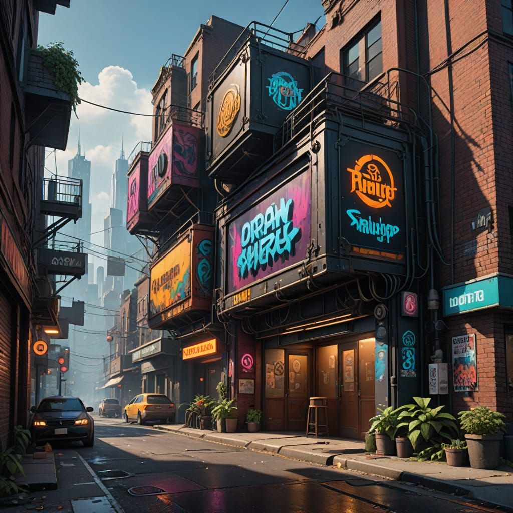 Vibrant Graffiti Queen Reigns Supreme on Urban Fantasy Brick...