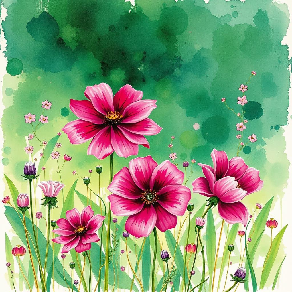green and magenta ,