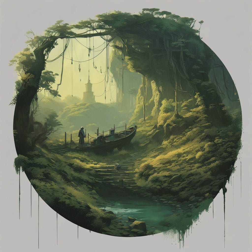 Victorian Girl Strolls Through Enchanted English Garden in H...