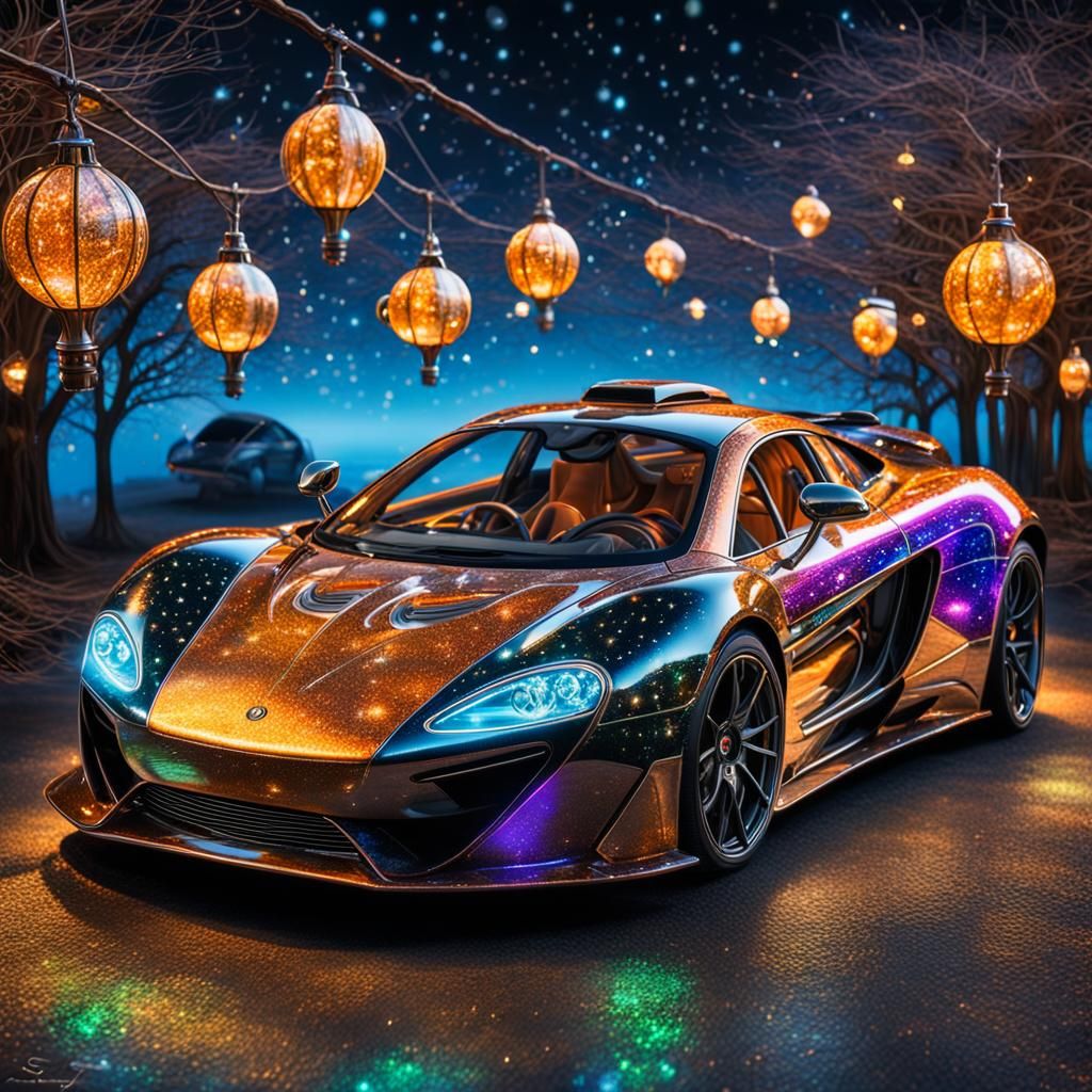 Colorful Steampunk McLaren Supercar in 3.5D