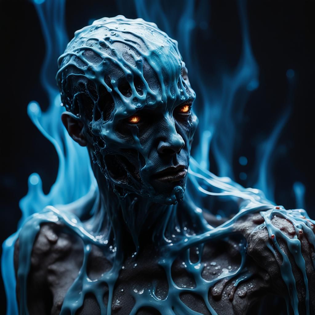 Eerie Waxen Humanoid in Dark Fantasy Style