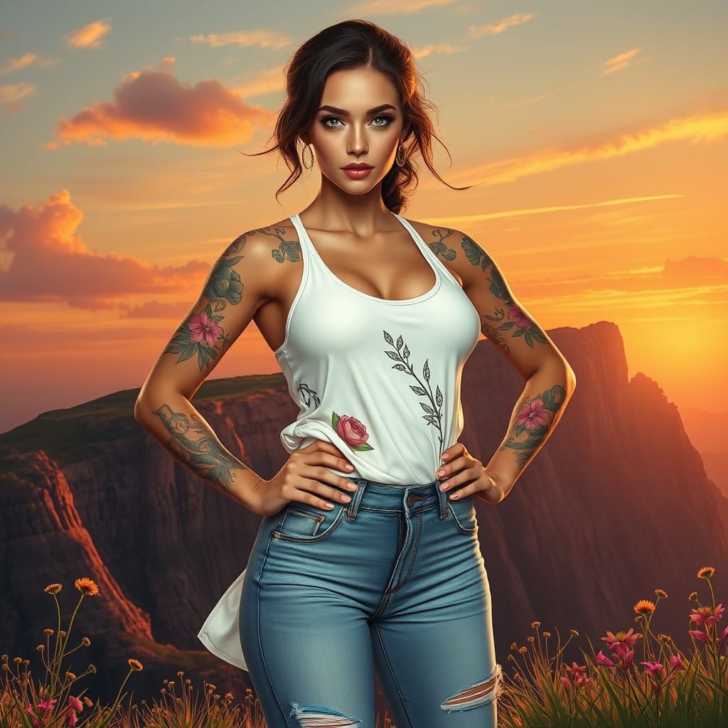 Strength and Elegance in a Whimsical Fantasy Portrait