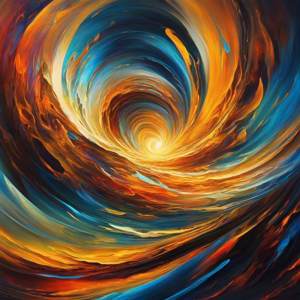Vibrant Surrealist Oil Painting of a Vortex
