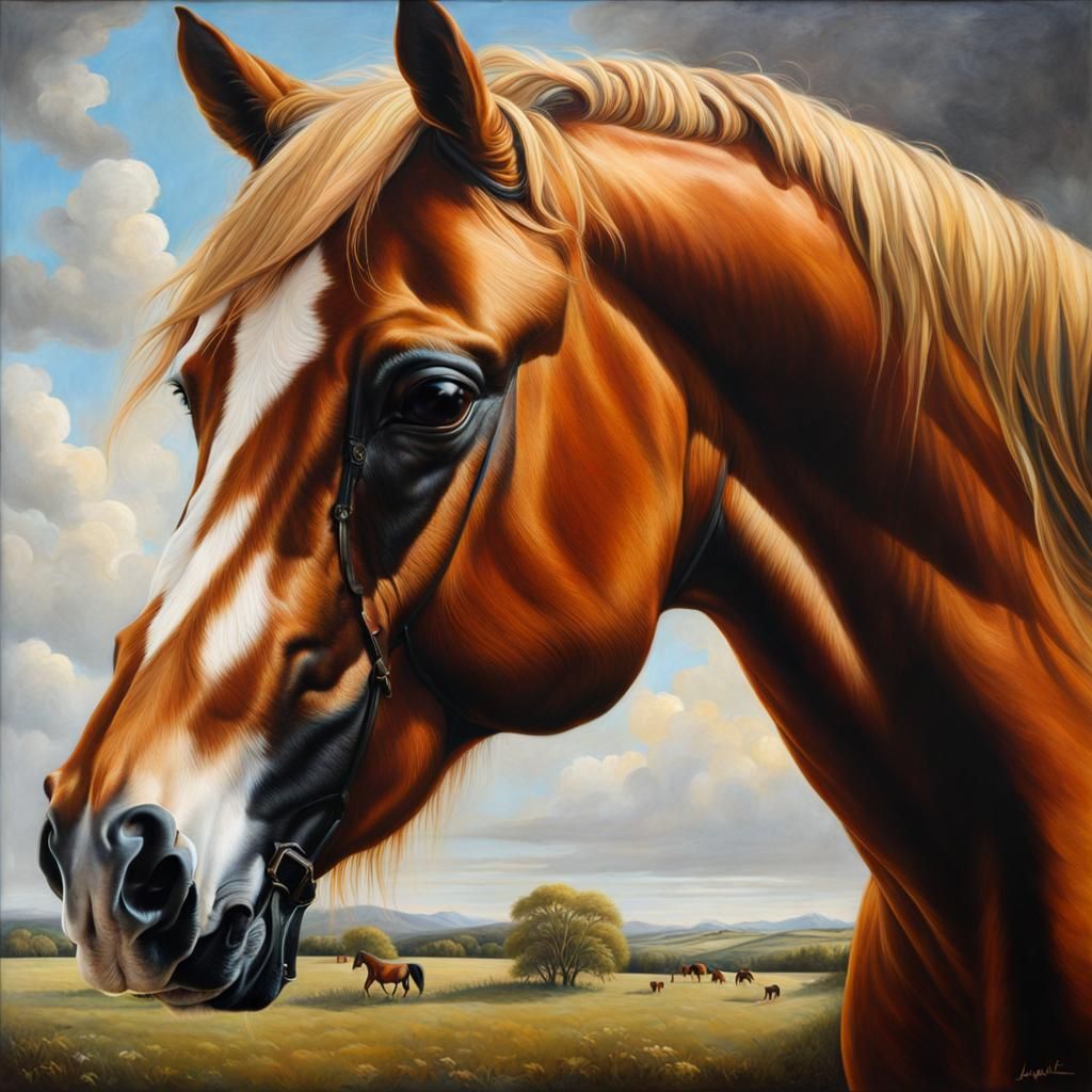 Atmospheric Horse Portrait in the Style of Classic Masters