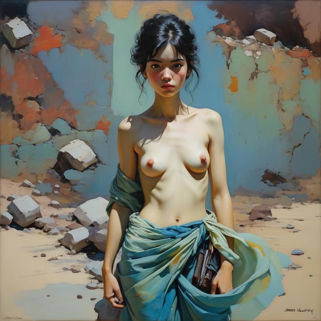 Dynamic Oil Painting with Harmonious Composition