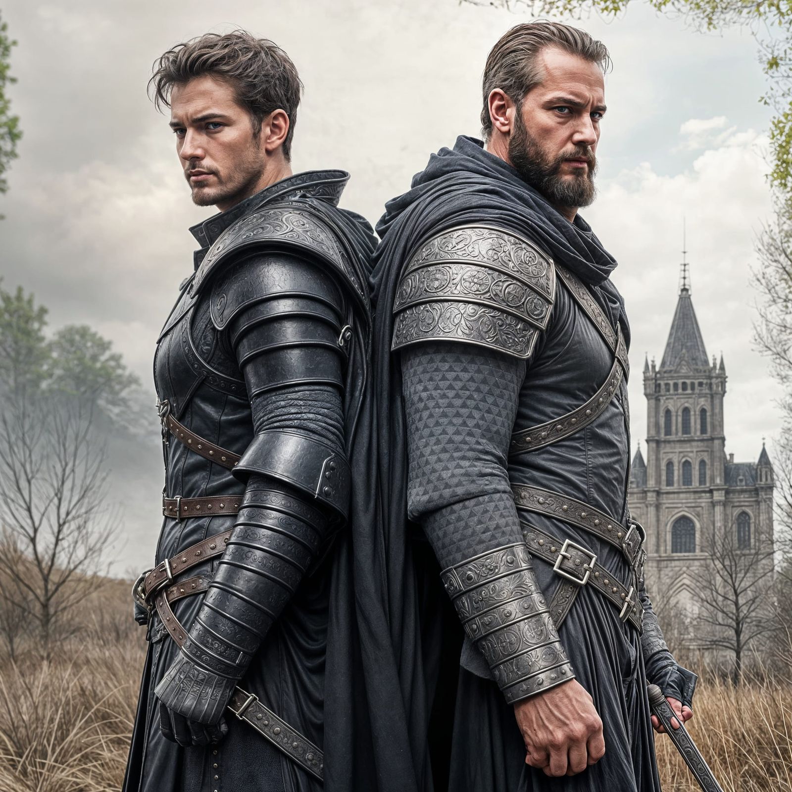 Royce Melbourne and Hadrian Blackwater in Epic Fantasy Style