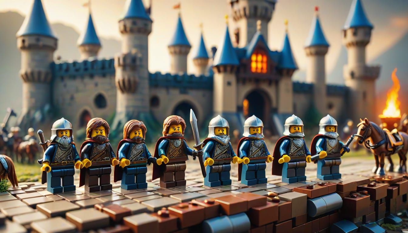Lego Castle Siege in Tilt-Shift Miniature Style