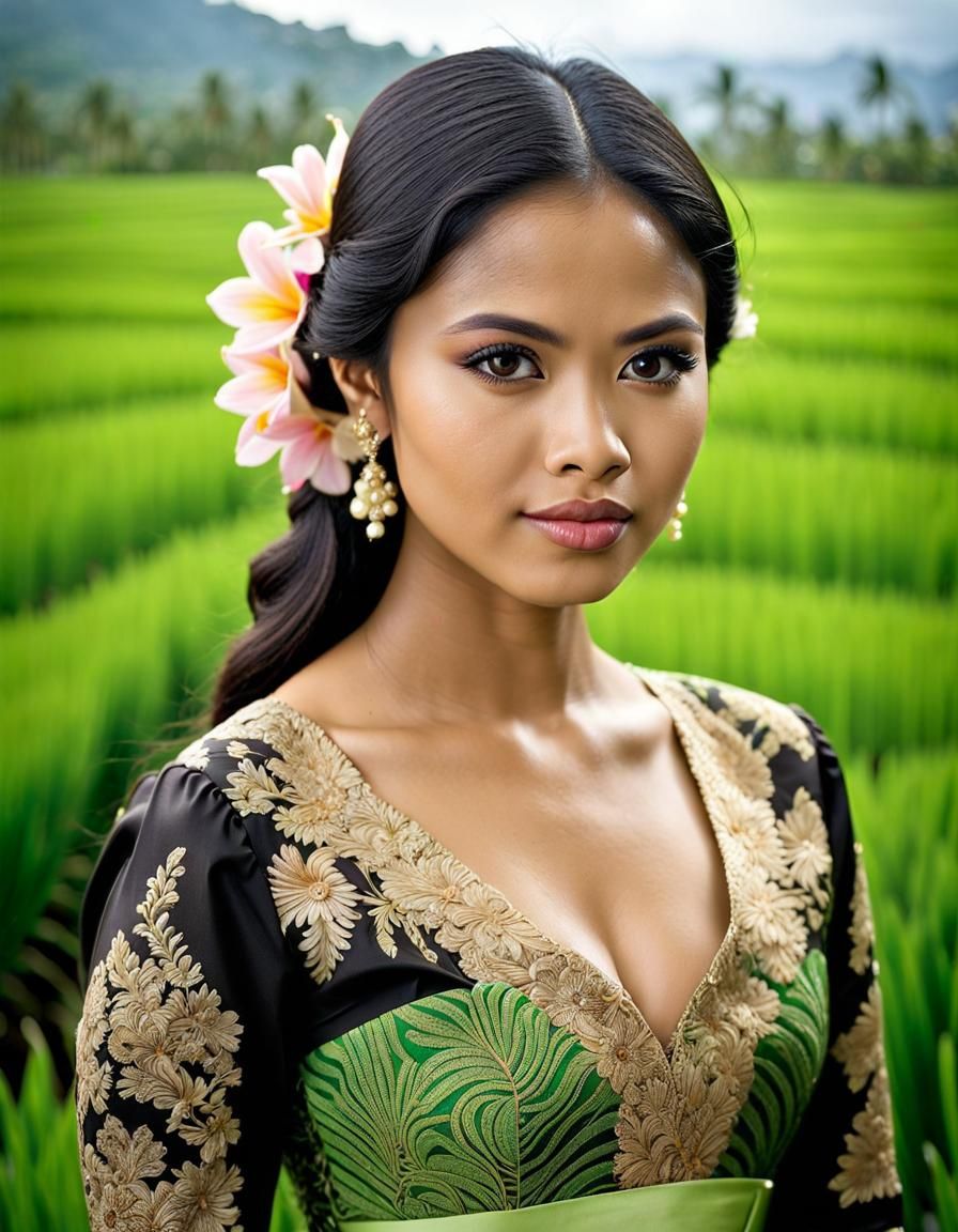 Young Indonesian Woman in Rice Field: Award-Winning Photogra...