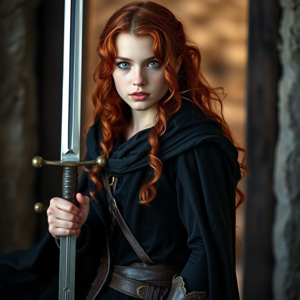 Young Warrior Portrait with Dramatic Lighting