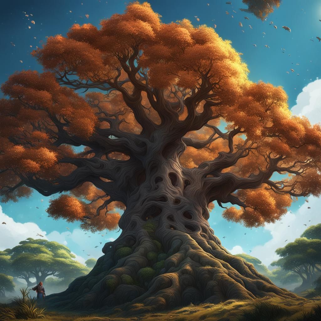 Giant Tree Crown in Detailed Matte Painting