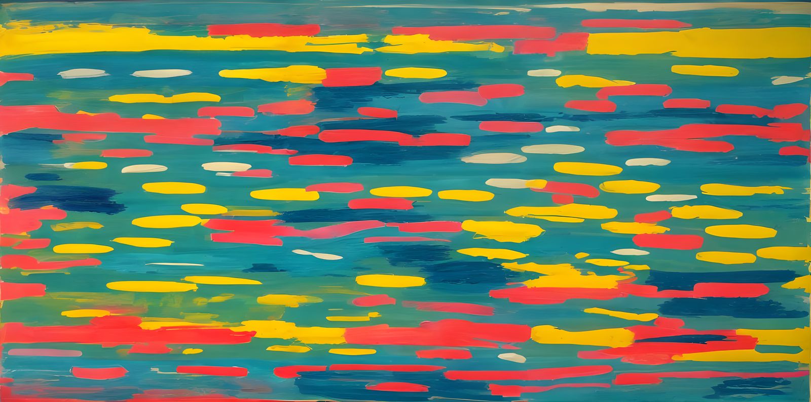 Abstract Colorfield Painting with Bold Stripes