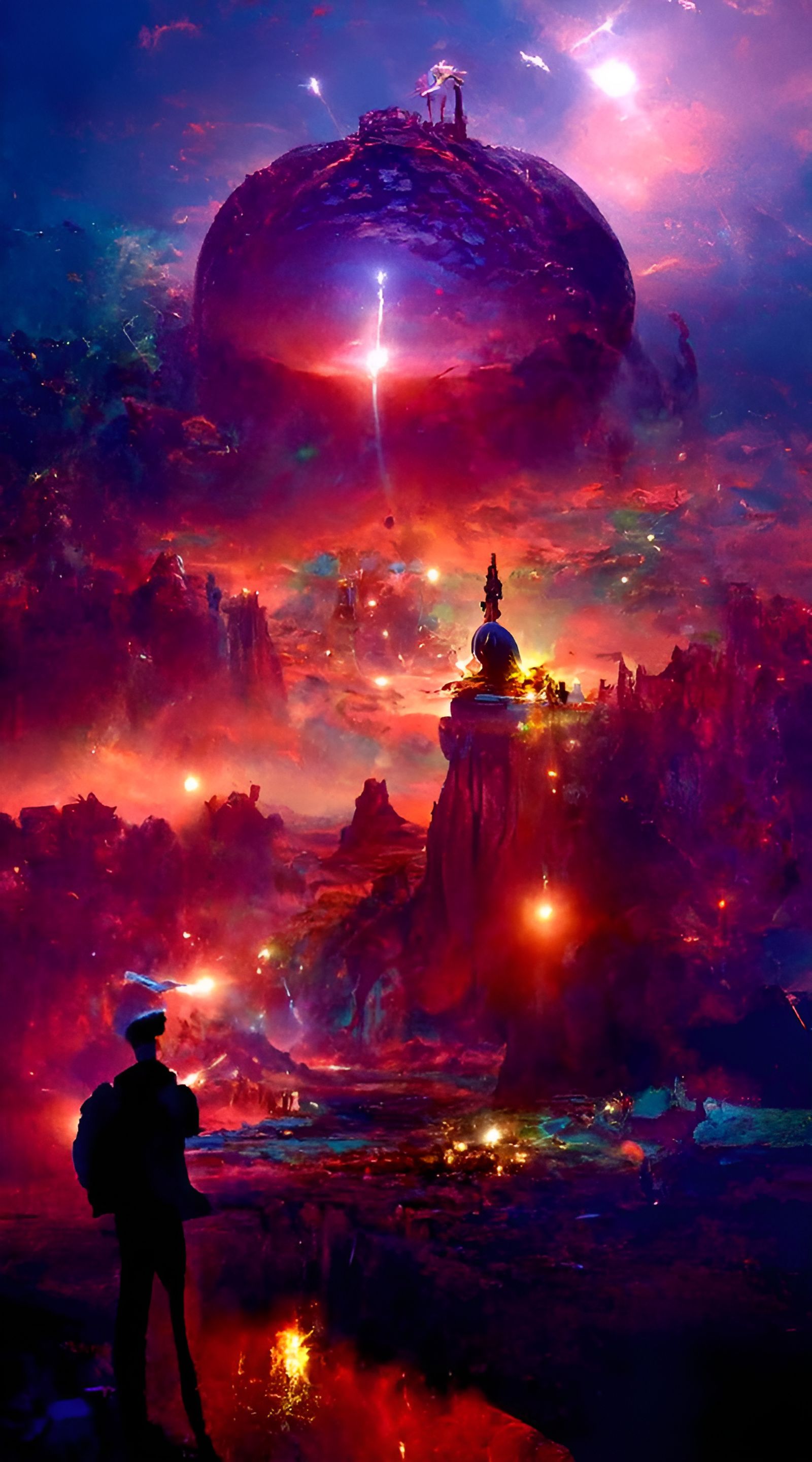 Cosmere Truthwatcher in Fantasy Landscape, Digital Illustrat...