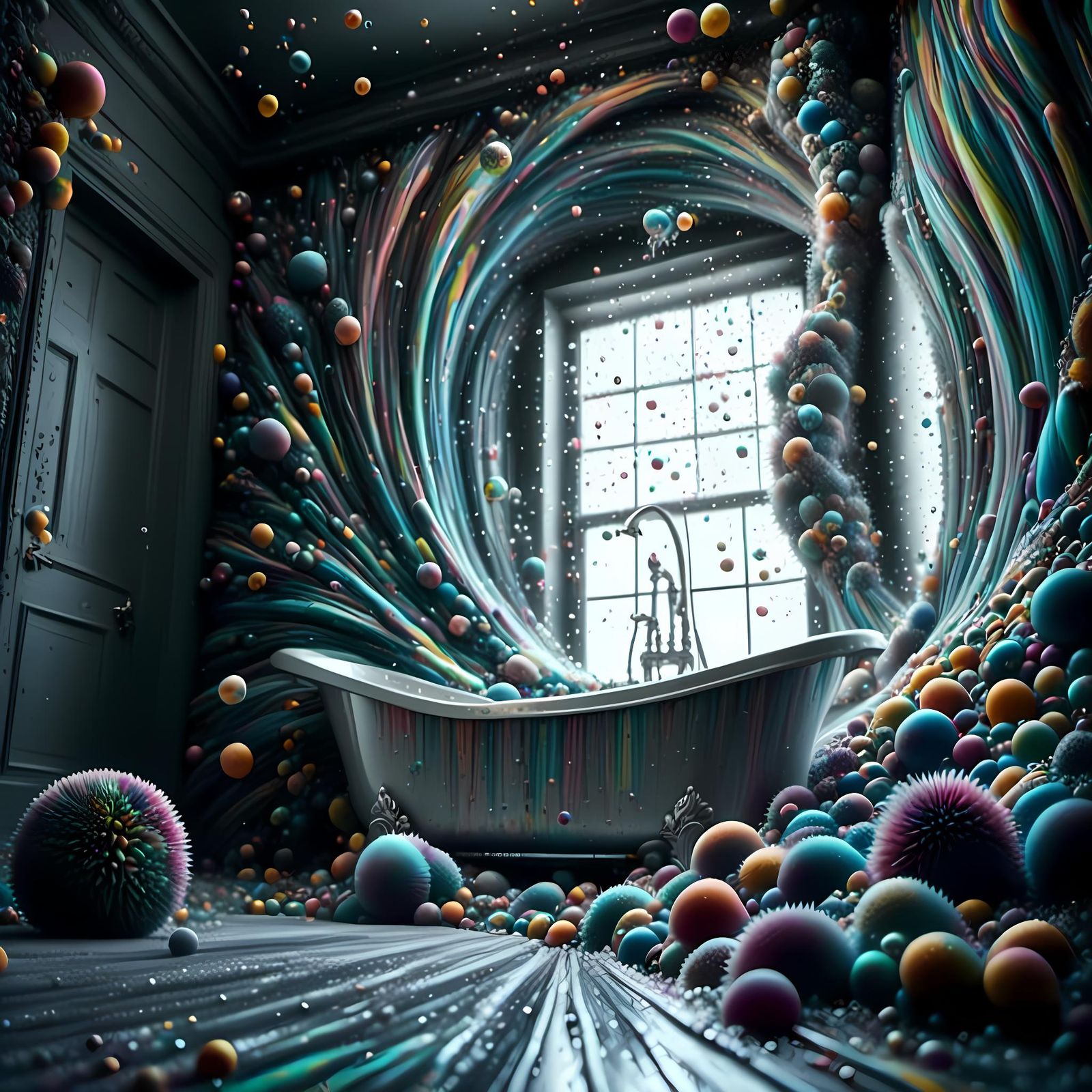 Tornado in Bathtub: Dark Fantasy Concept Art