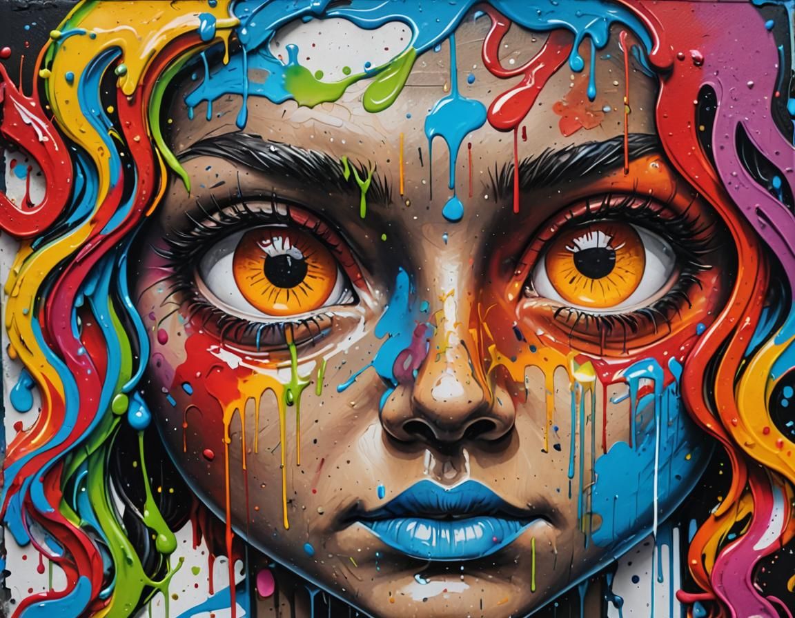 Colorful Graffiti Street Art in Ultra Detail