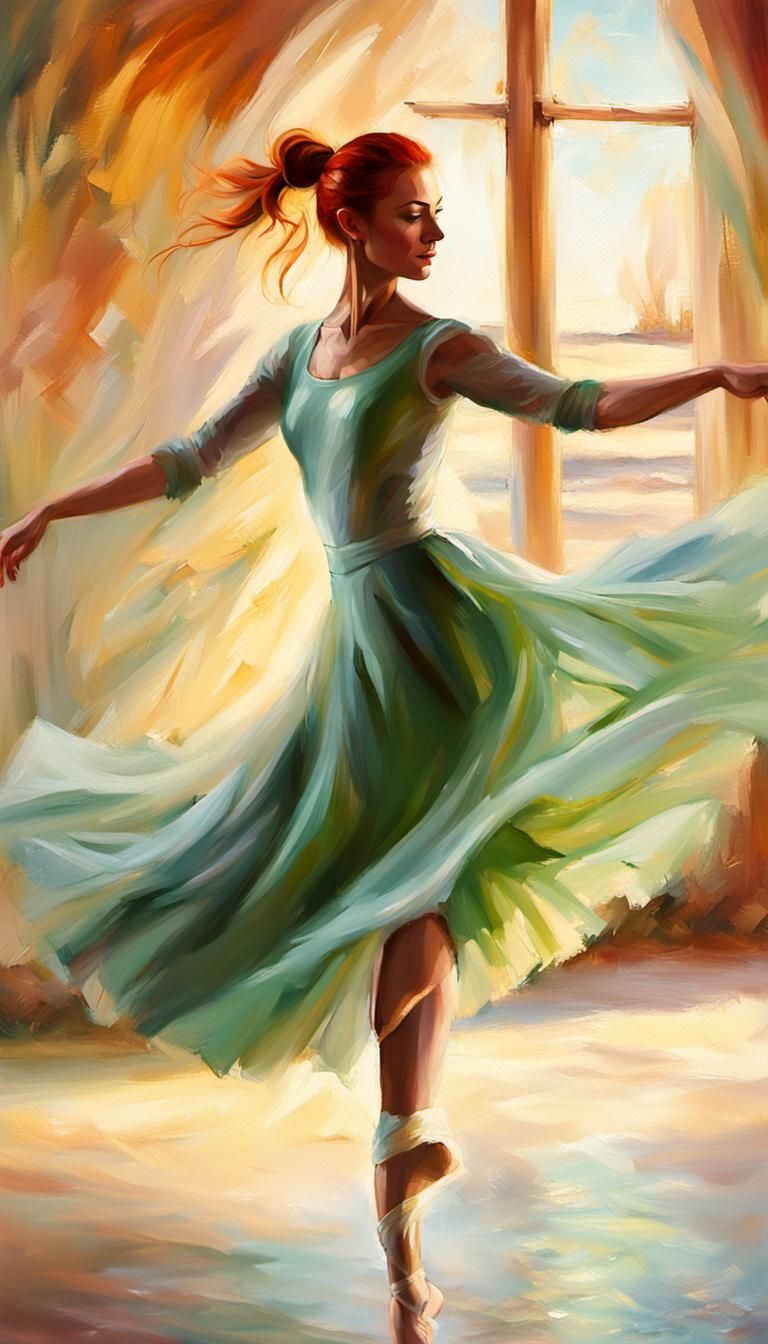 Impressionistic Ballet Dancer in Oil Painting Style