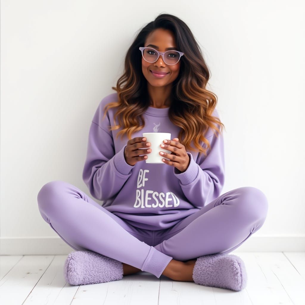 A Radiant African American Woman in Serene Repose